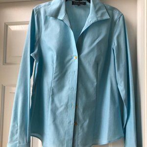 Jones New York  Blue No-Iron Blouse - Size 4